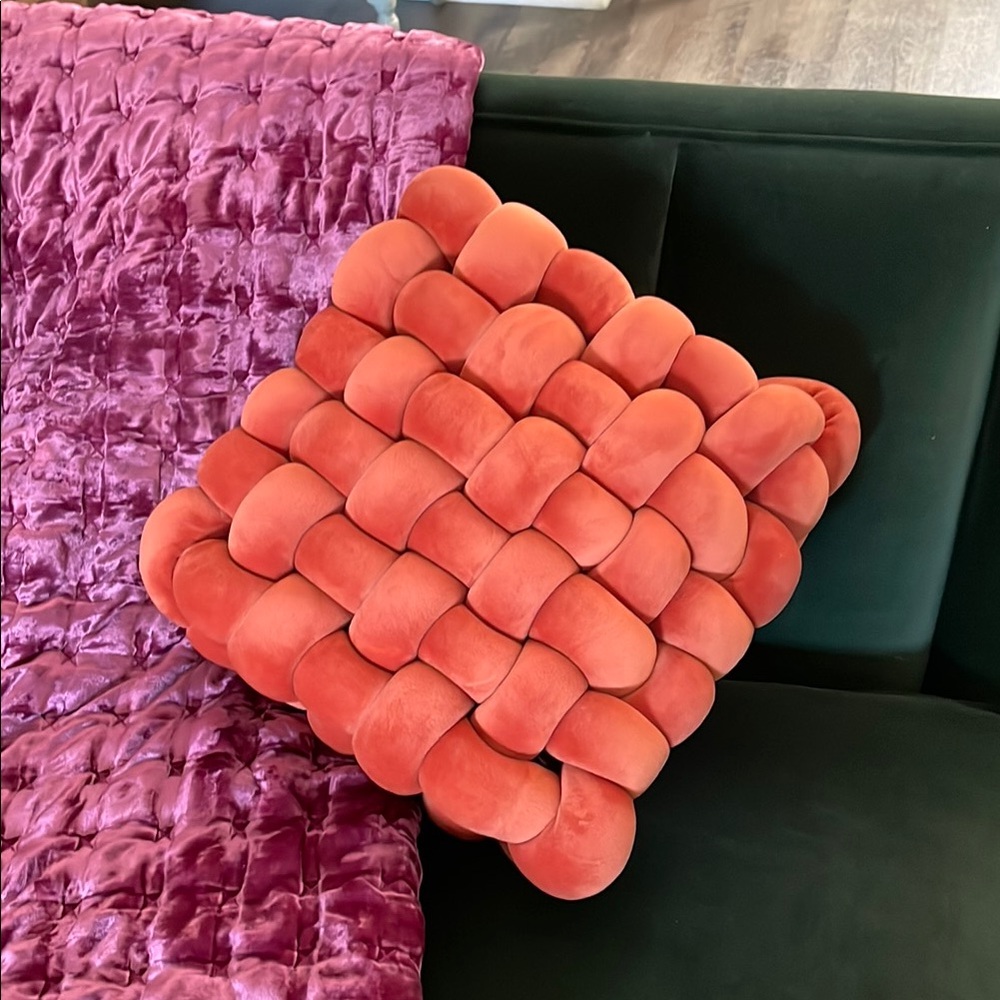 Luxurious Orange Accent Pillow